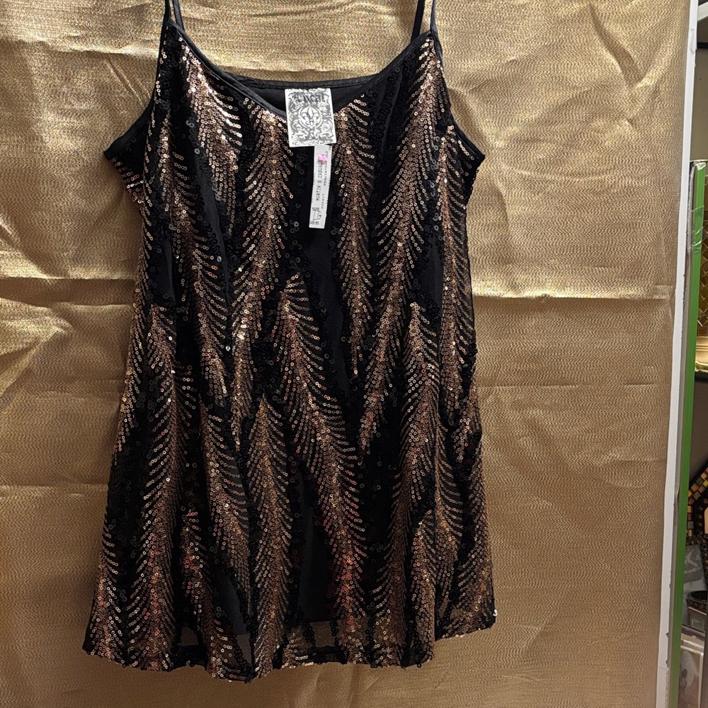 Black and Gold Sequin Camisole